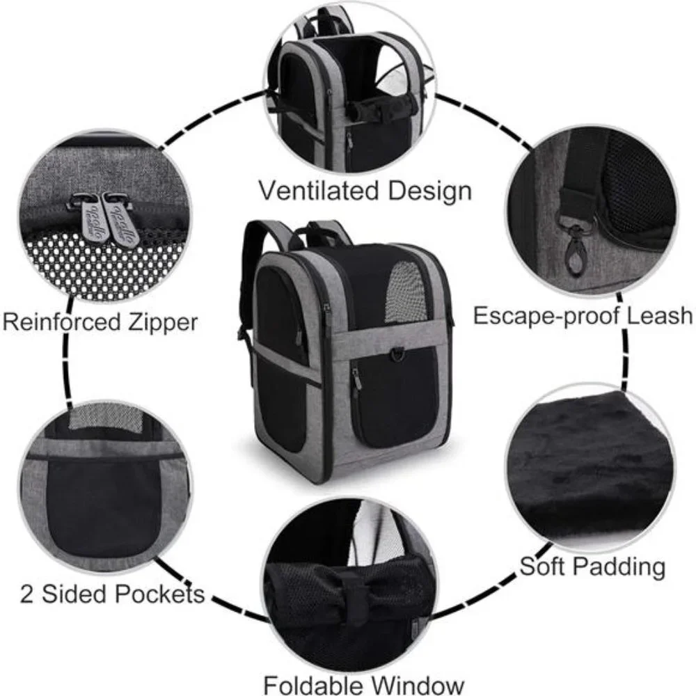Pet Carrier Backpack for Large/Small Cats and Dogs, Puppies, Safety Features
